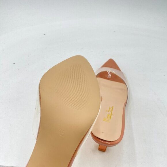 Milooey Women's Comfy Kitten Heel Mules Open Pointed Toe Slide Sandals Cute - Picture 5 of 7